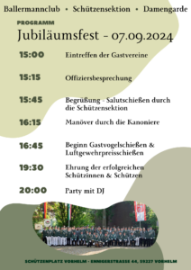 Programm Jubiläumsfest 07.09.2024