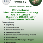 Herbstversammlung 2024 - 08.11.2024, 20 Uhr