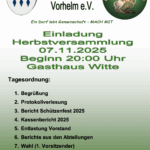 Einladung Herbstversammlung 2025